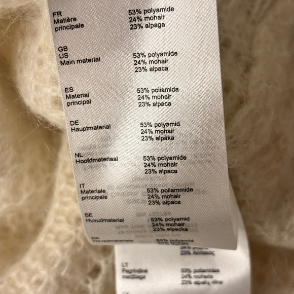 Maje Cream Oversized Wool Blend Knit Sweater - Picture 6 of 7